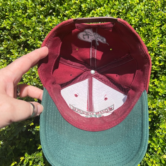 Vintage John Deere Motorsports Chad Little Snapback Trucket Cap Green Red USA - Picture 3 of 6